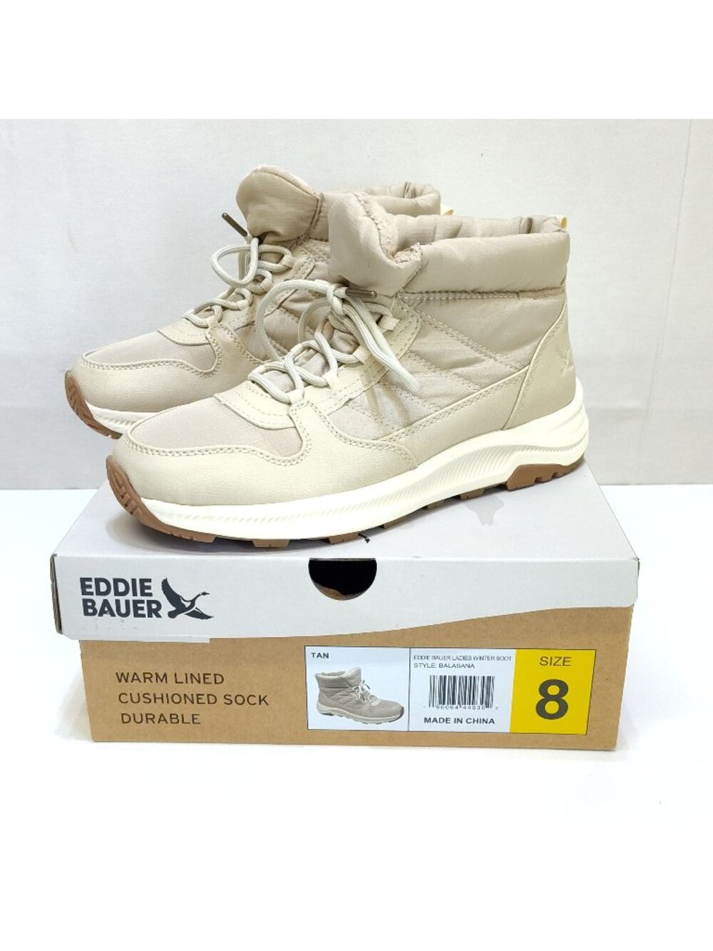 Eddie Bauer Winter Boots WMNS 8M Balasana Faux Fur Warm Lined Durable Cushioned